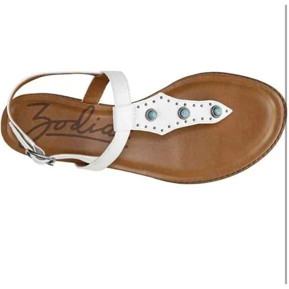 NWOT Zodiac Giselle Western Style Sandal W/Turquoise Detail Size 8 - Picture 2 of 14